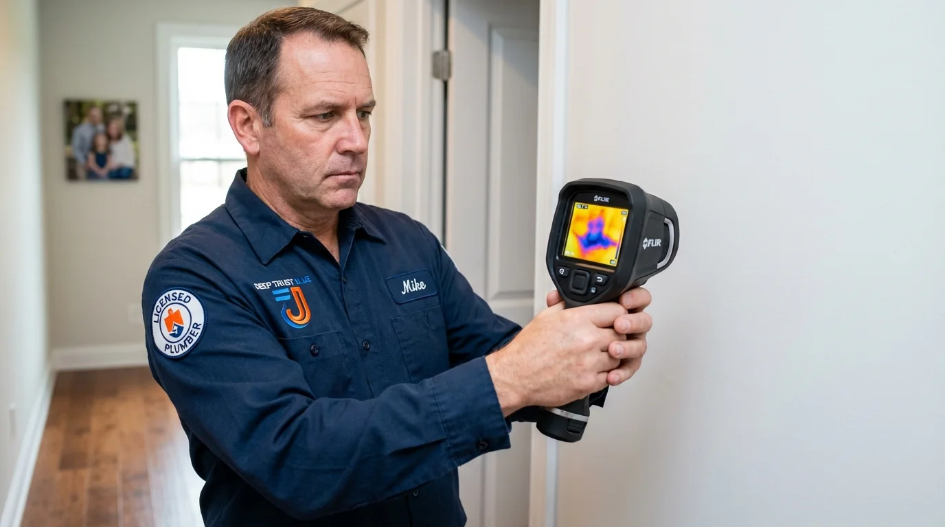 Thermal imaging leak detection by Johns Plumbing LLC in Bedford